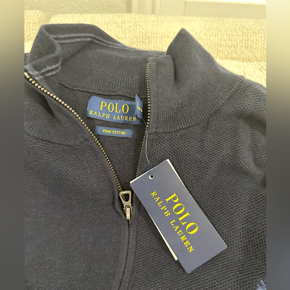 POLO RALPH LAUREN Men's Pima Cotton Half-Zip Sweater XL
